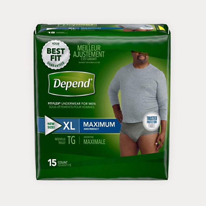 Depend FIT-FLEX Incontinence Underwear for Men, Maximum Absorbency, XL -  Liberator Medical